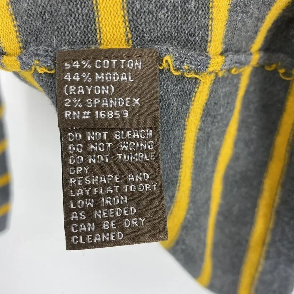 J McLaughlin Sweater Size Small Womens Navy Gray Yellow Knit Striped Color Block - Picture 6 of 7